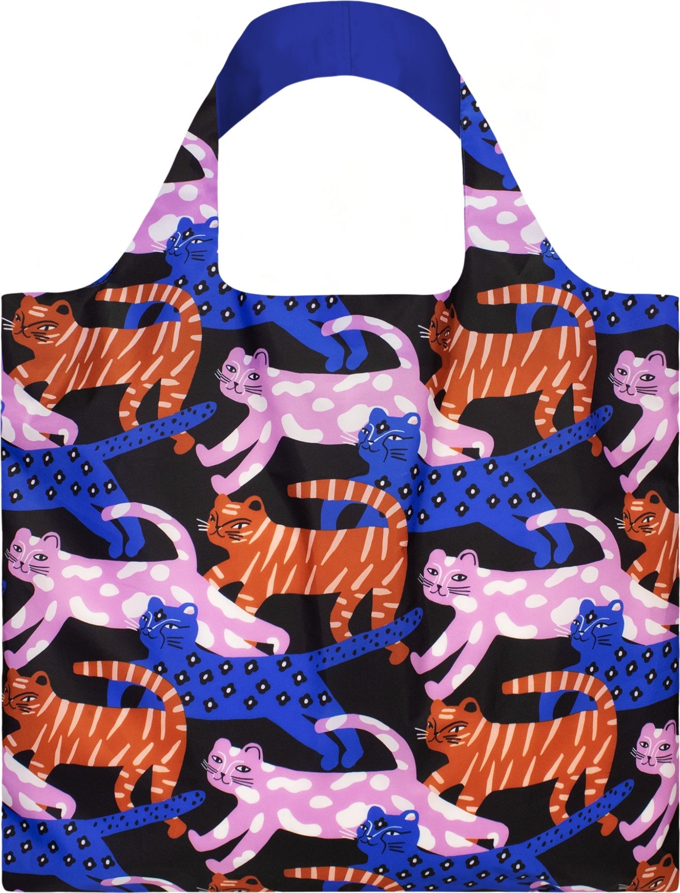 LOQI Artist Glitter Power Tasche, Katzenmotiv, recycelt