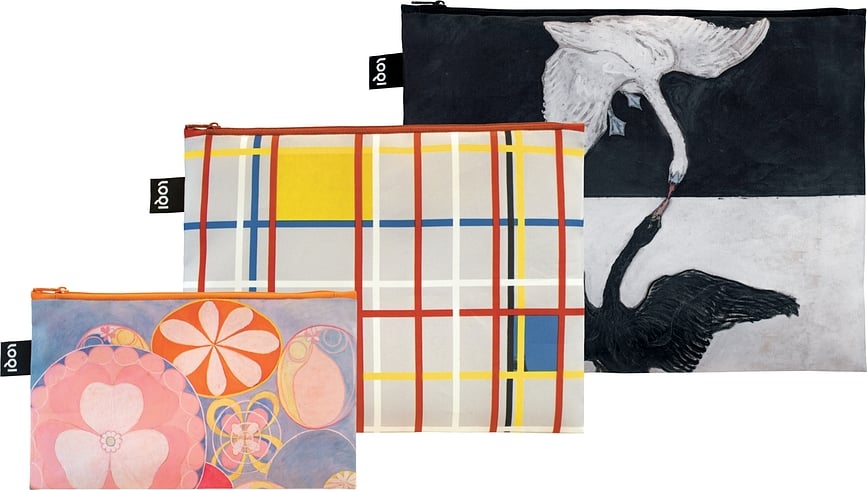 Loqi Artist Hilma af Klint & Piet Mondrian Unterarmtaschen recycelt 3 St.