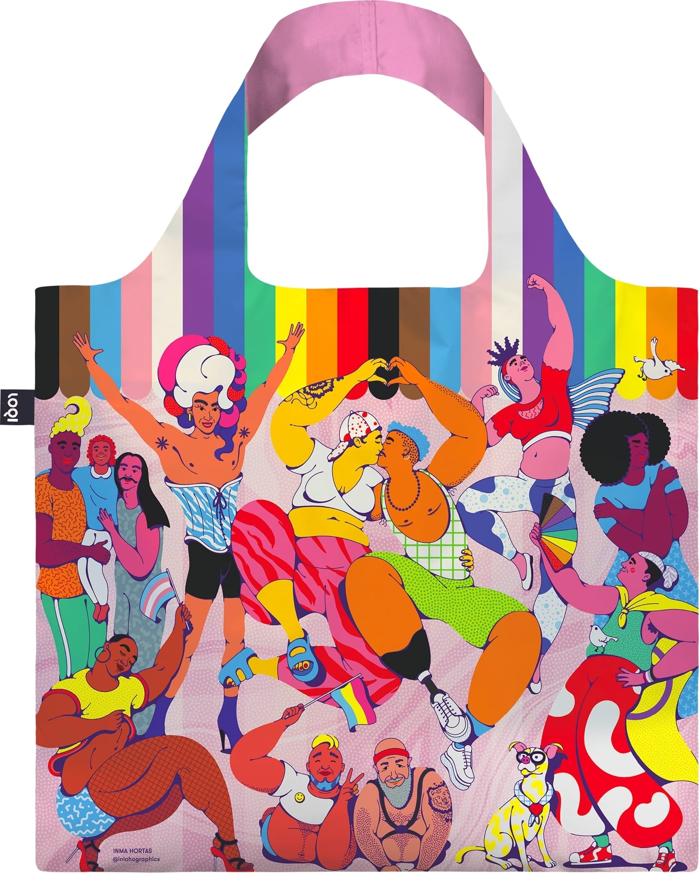 Einkaufstrolley, Einkaufstasche und Einkaufskörbe Loqi Artist Inma Hortas Pride Tasche Recycelt