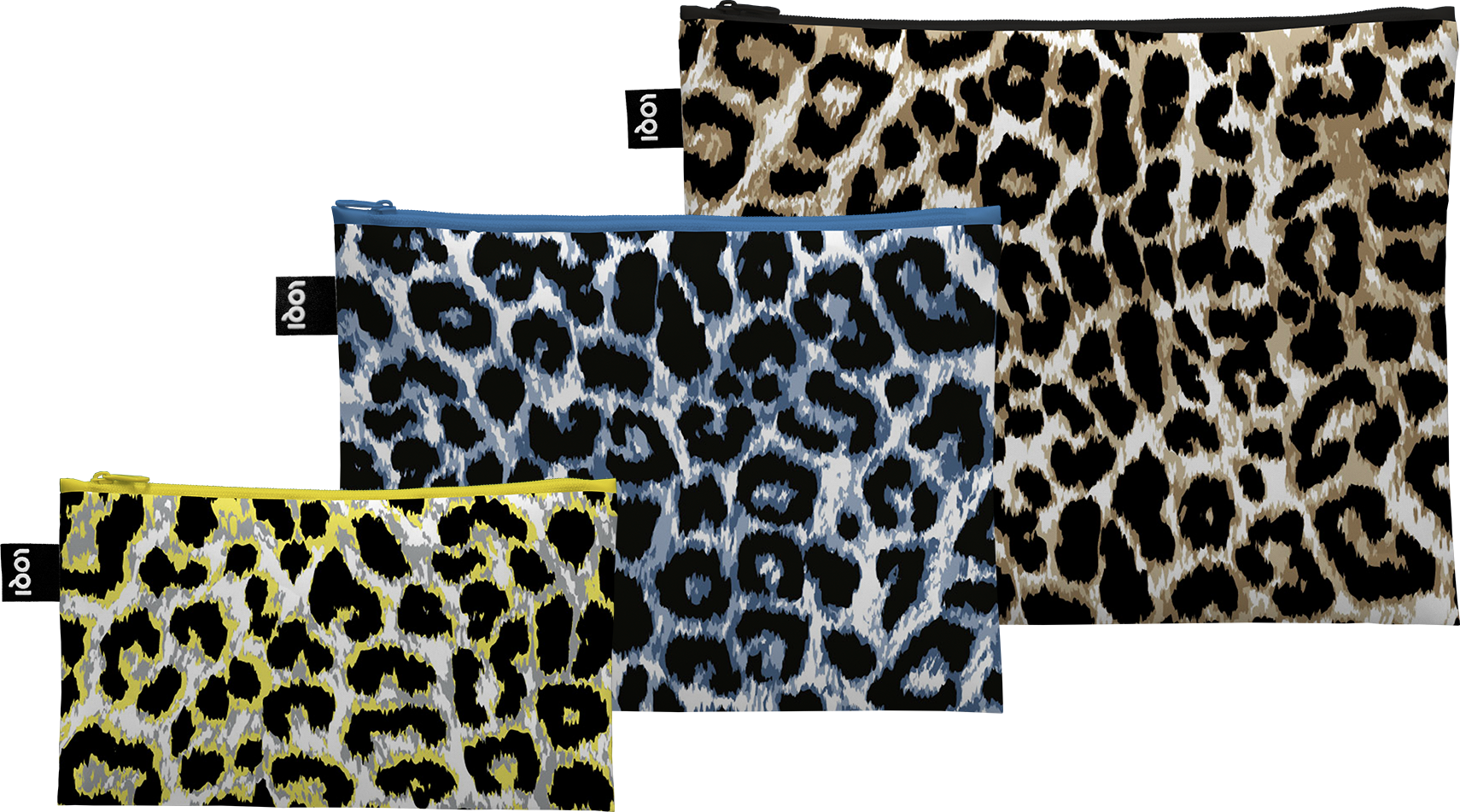 LOQI Artist Leopard Kosmetiktaschen aus recyceltem Material, 3 St.