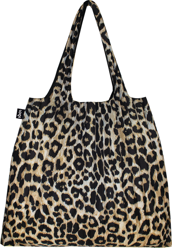 LOQI Artist Pleated Τσάντα, πλισέ, ανακυκλωμένη, σχέδιο Leopard Dusk
