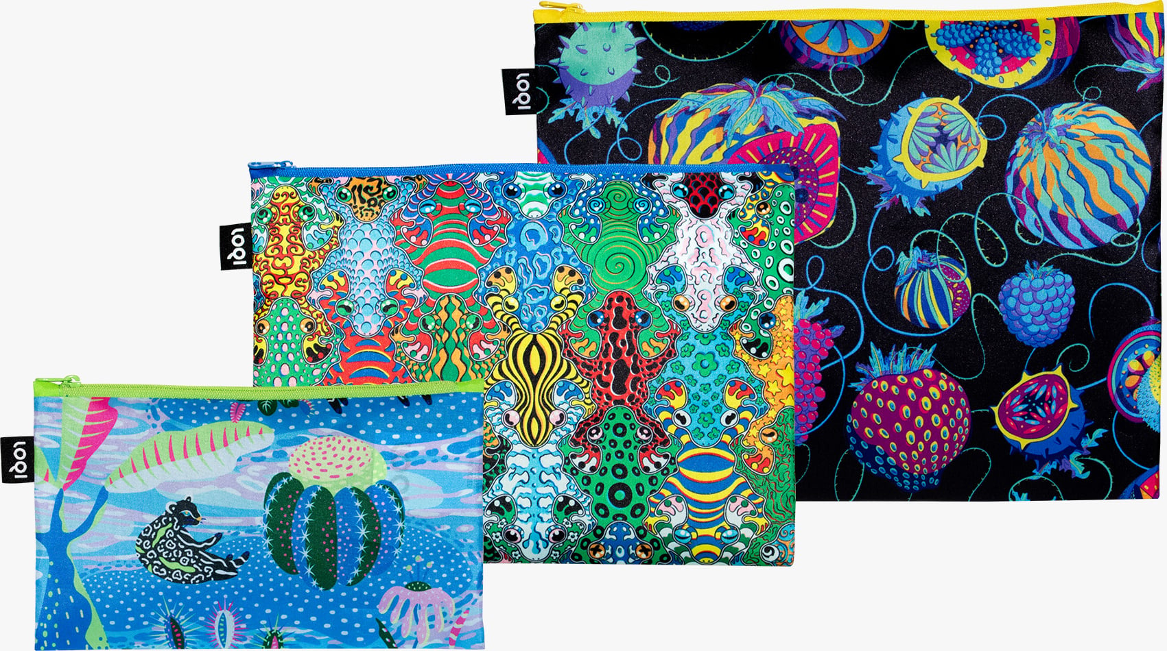LOQI Artist Sam Wilde Bounty Equi Quandary Beutel aus recyceltem Material, 3 St.
