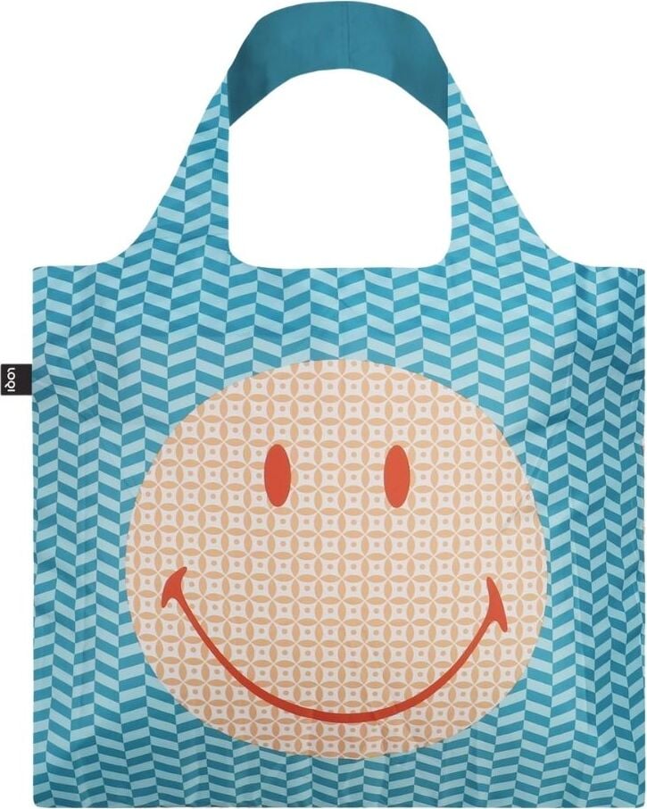 Loqi Artist Smiley Tasche mit geometrischem Muster recycelt