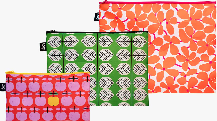 LOQI Artist Stig Lindberg Ballet Bersa Pall torbice za kupovinu, reciklirane, 3 kom