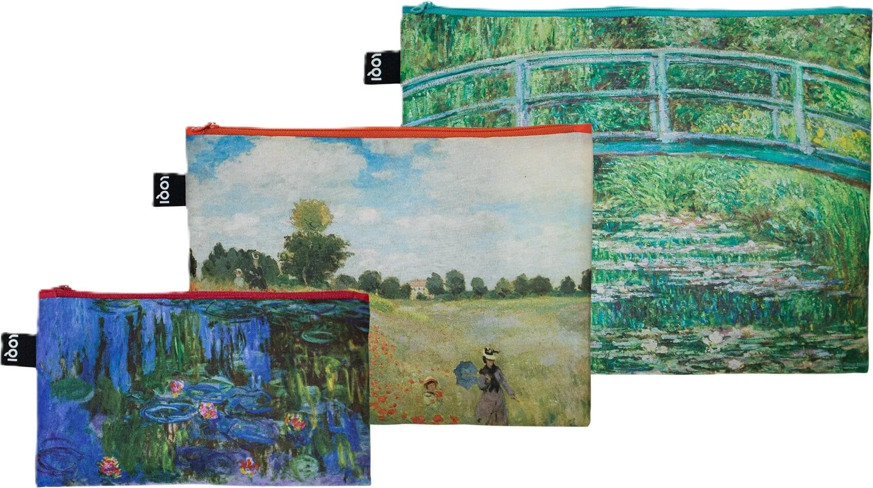 LOQI CiCLO Museum Claude Monet Japanese Footbridge, Wild Poppies, Waterlilies Taschen, 3 St.