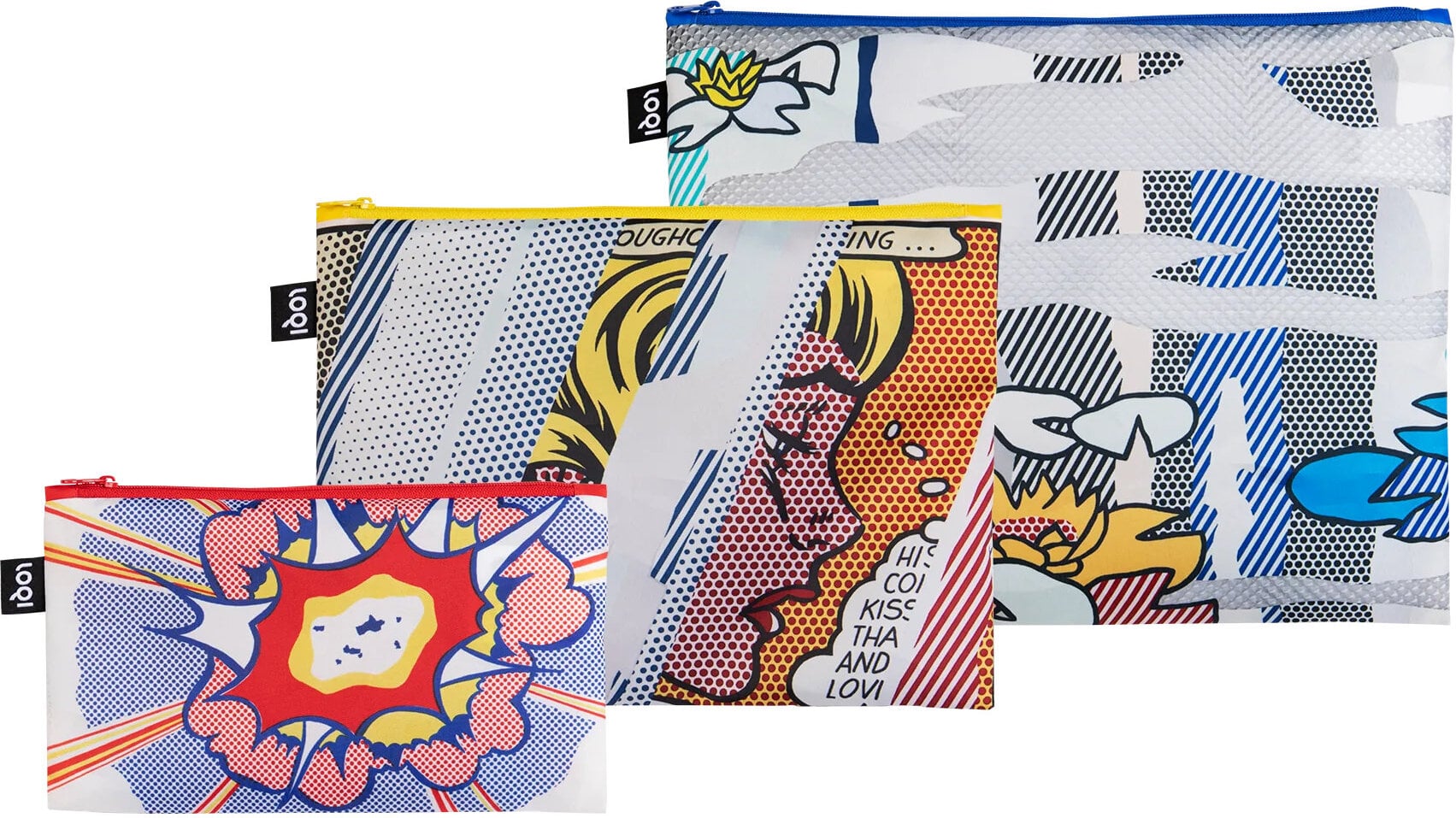 LOQI CiCLO Museum Roy Lichtenstein Lily Pond, Reflections on Girl, Explosion Taschen, 3 St.