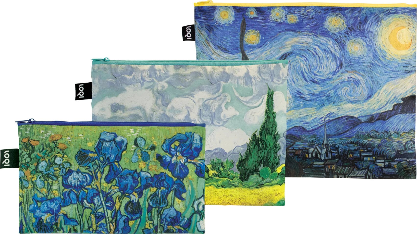 LOQI CiCLO Museum Vincent Van Gogh The Starry Night, Green Wheat Fields, Irises Taschen, 3 St.