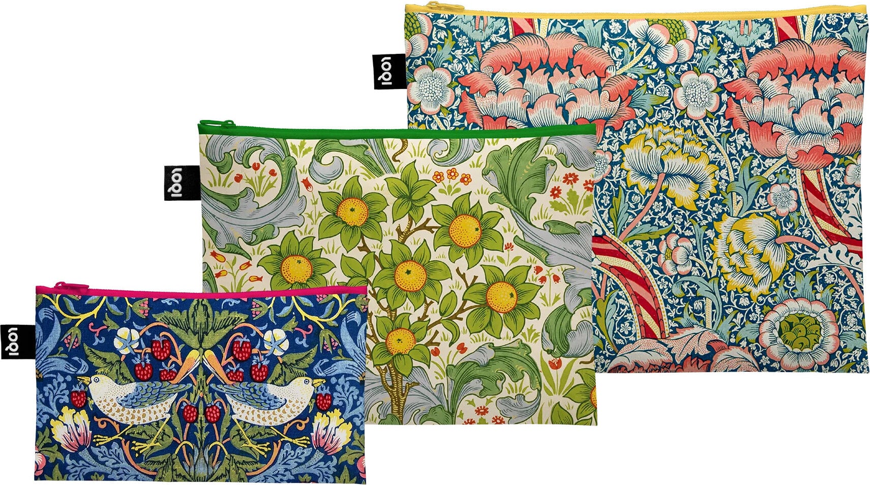 LOQI CiCLO Museum William Morris Wandle, The Orchard, The Strawberry Thief Taschen, 3 St.