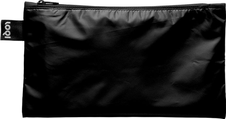 LOQI Fashion Metallic Pochettes, noires, Lot de 3