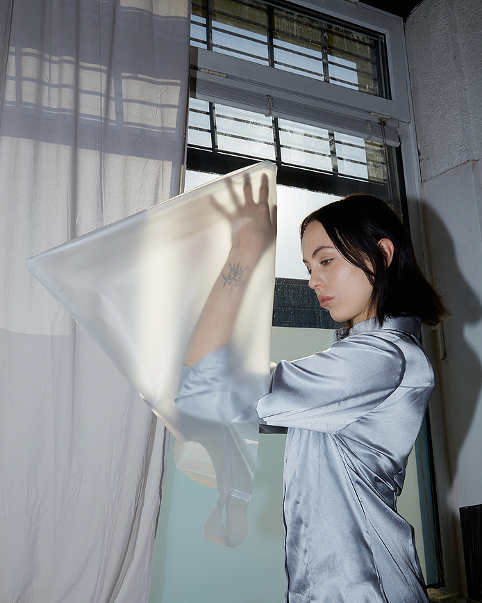 LOQI Fashion Transparent Milky Τσάντα Ώμου, Ημιδιάφανη