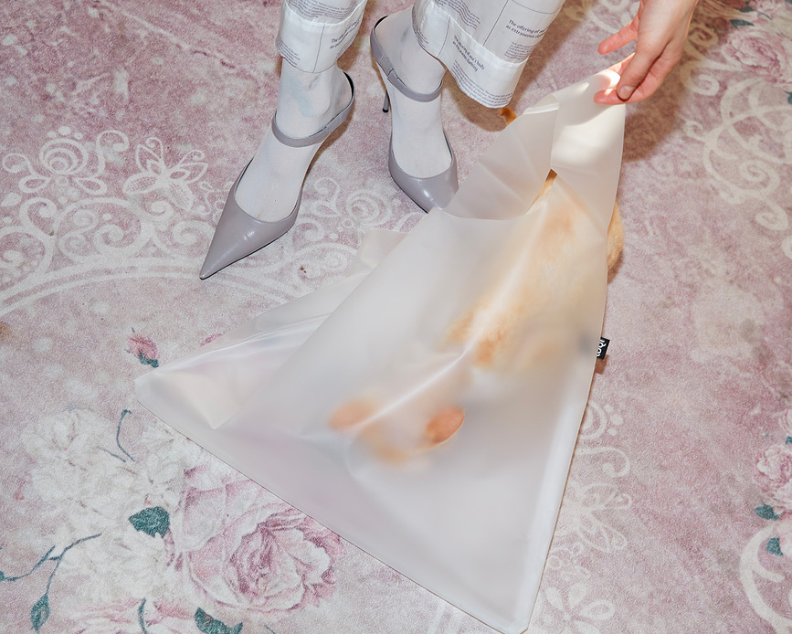 LOQI Fashion Transparent Milky Τσάντα Ώμου, Ημιδιάφανη