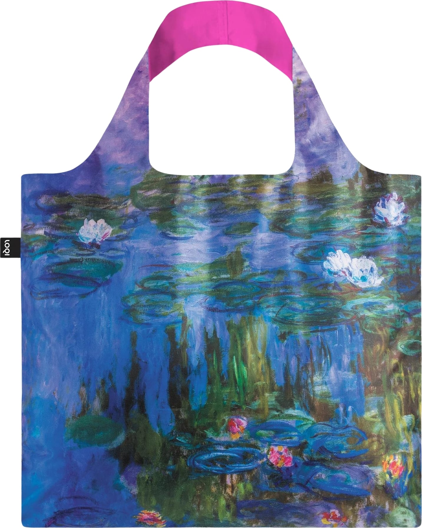 LOQI Museum Claude Monet Tasche Wasserlilien neonrosa recycelt