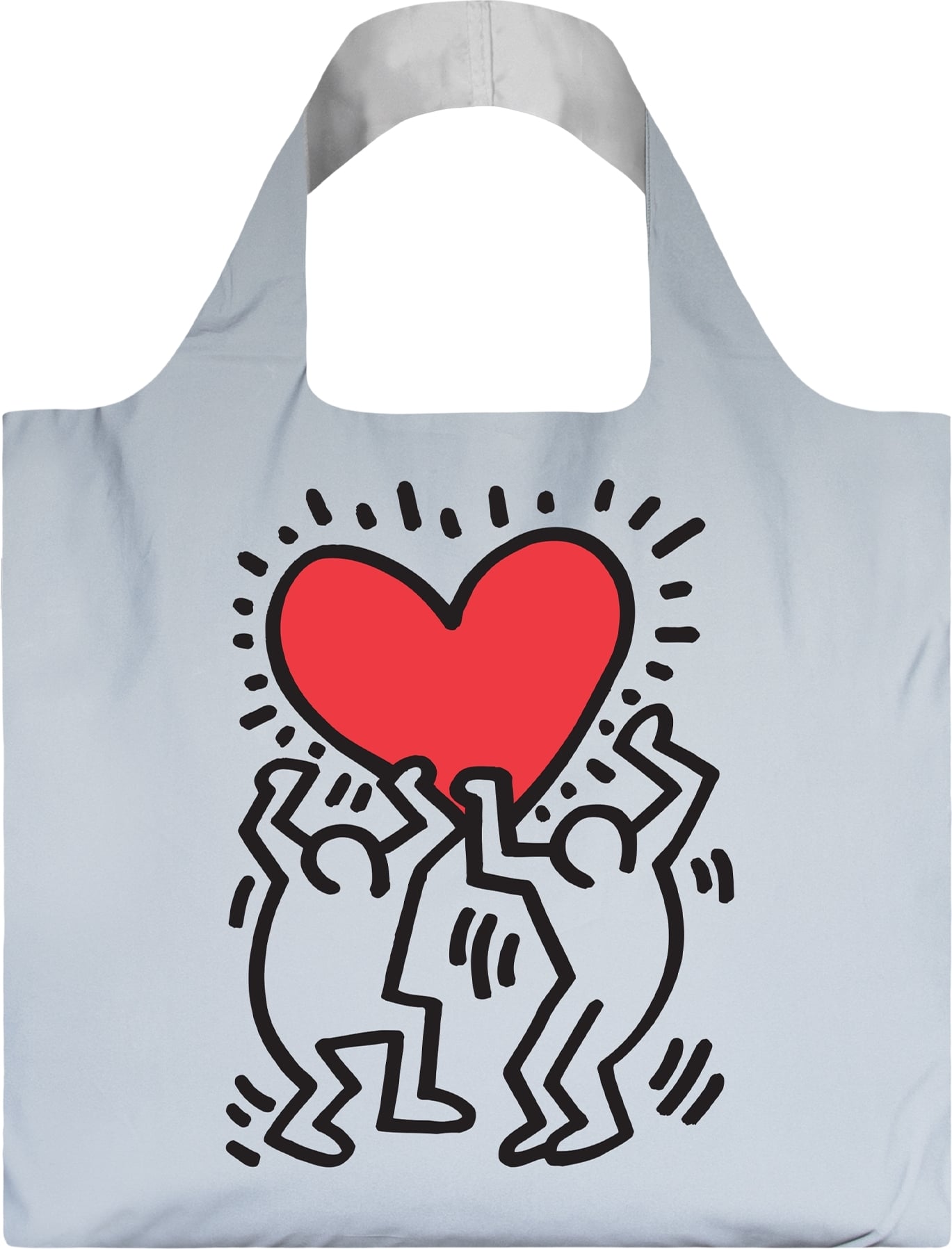 LOQI Museum Keith Haring Dancing Heart Tasche mit reflektierender Beschichtung