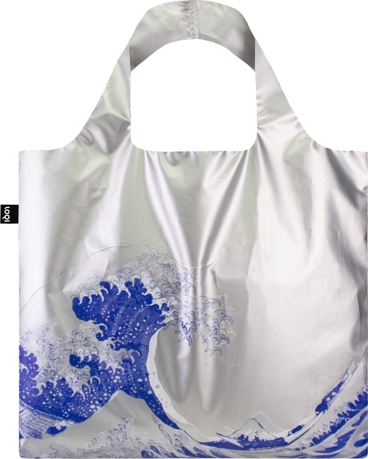 Loqi Museum Metallic Katsushika Hokusai The Great Wave Tasche silberfarben