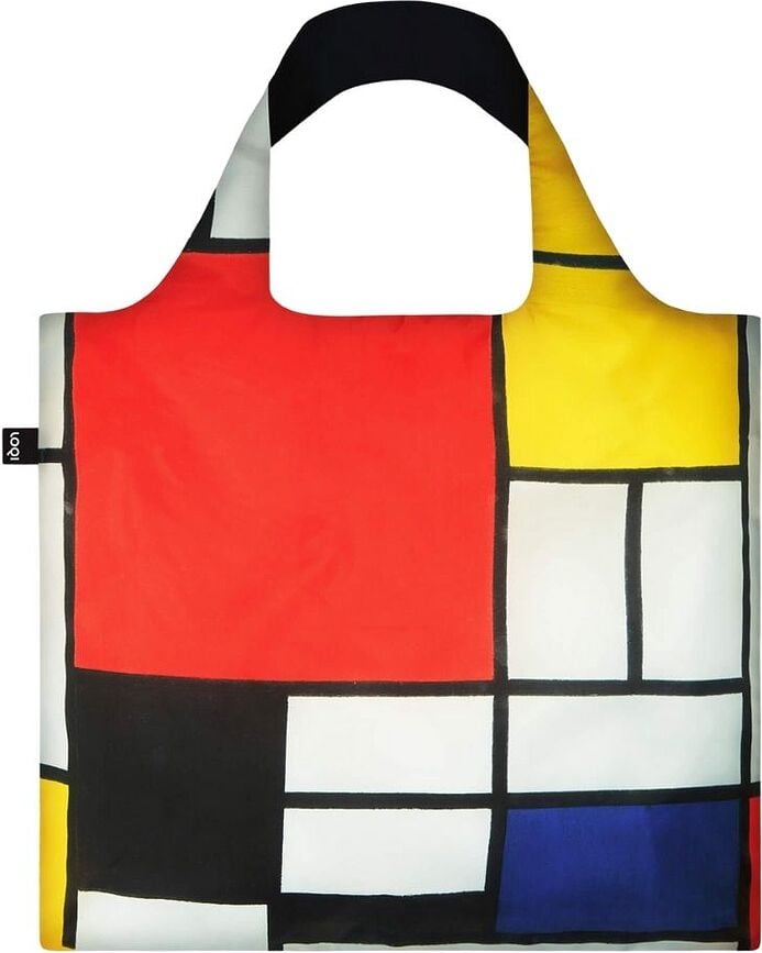 Loqi Museum Piet Mondrian Tasche Komposition in Rot, Blau und Gelb recycelt