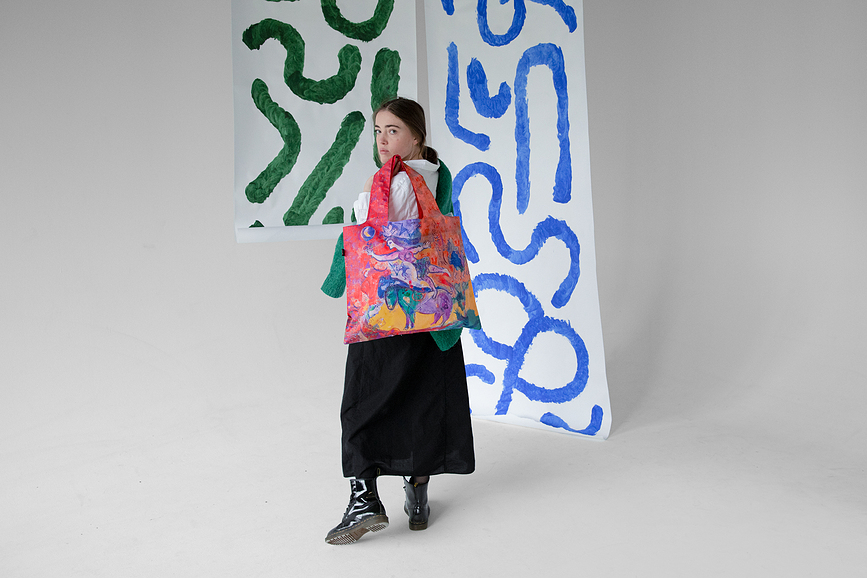 LOQI Museum Sac, motif Vincent van Gogh Iris, recyclé