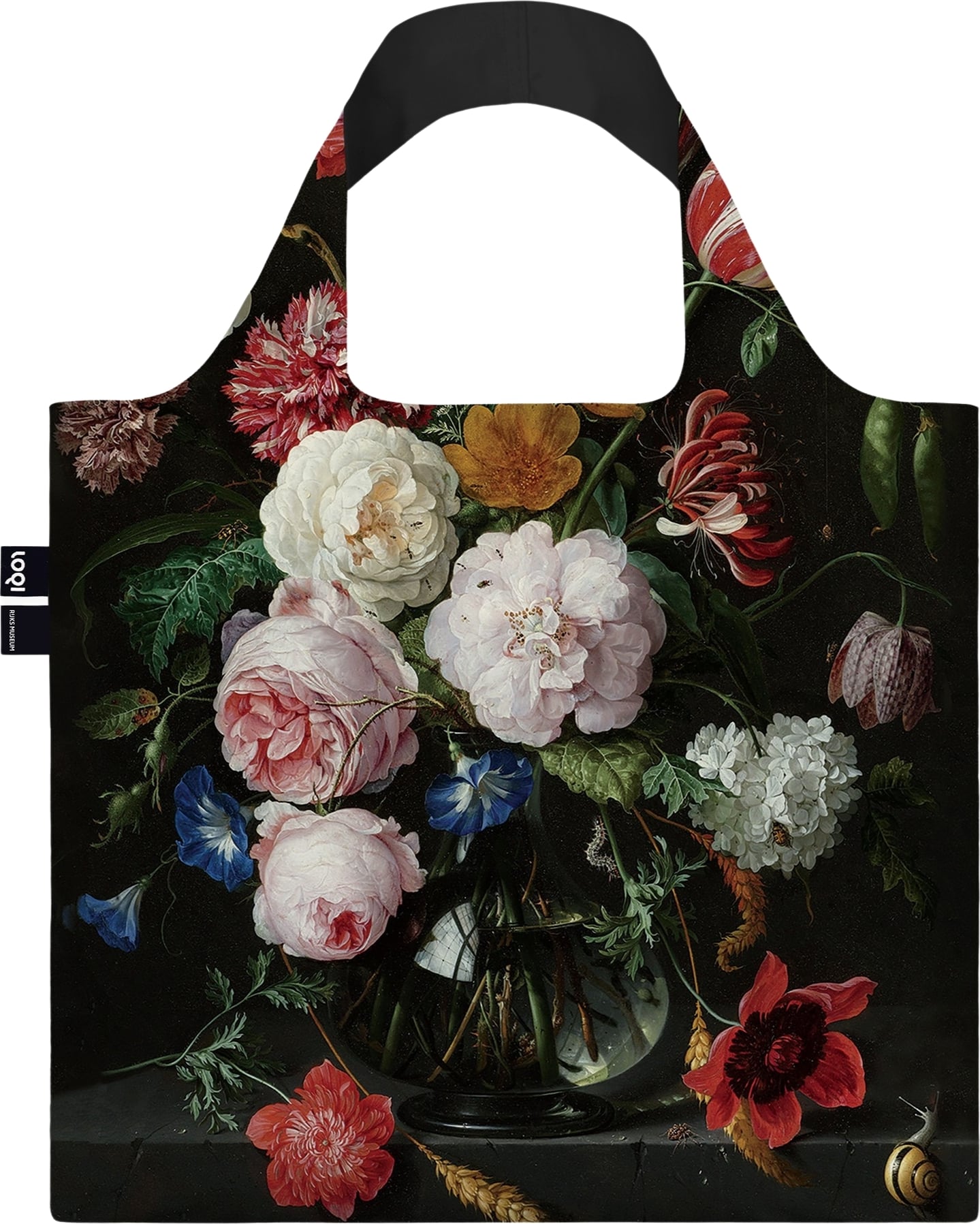 LOQI Museum Tasche Jan Davidsz De Heem Still Life with Flowers, aus recyceltem Material