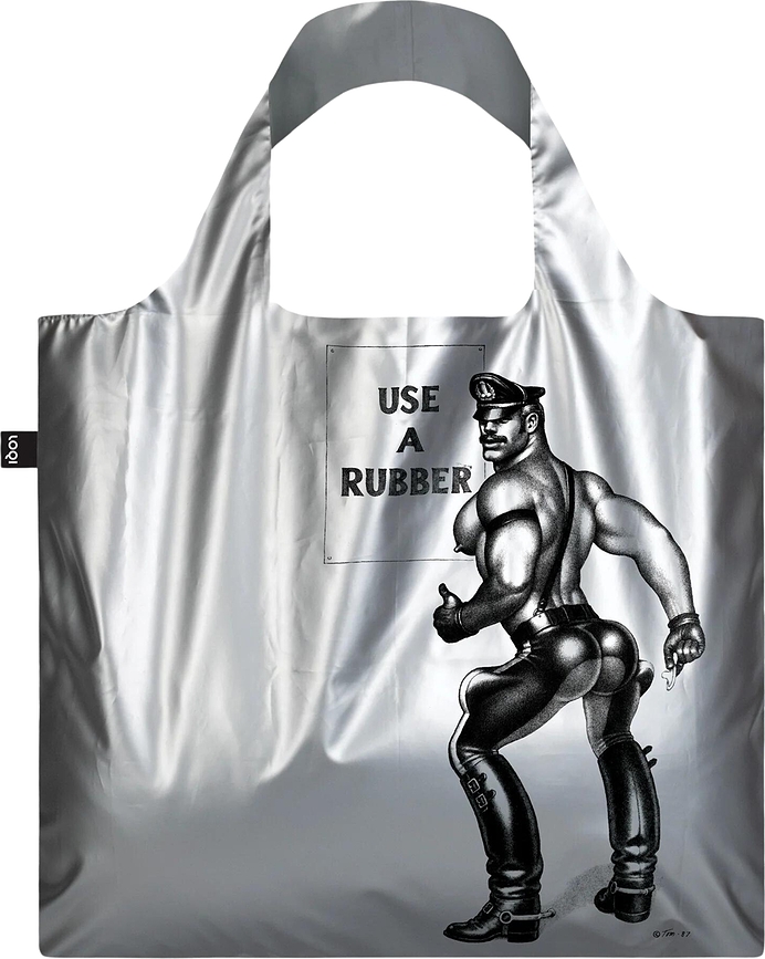 LOQI Museum Tom of Finland Use a Rubber Sac, métallisé argenté, avec revêtement