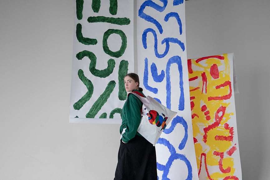 LOQI Museum Τσάντα, Rachel Ruysch Νεκρή Φύση με Λουλούδια σε Μαρμάρινη Επιφάνεια, ανακυκλωμένη