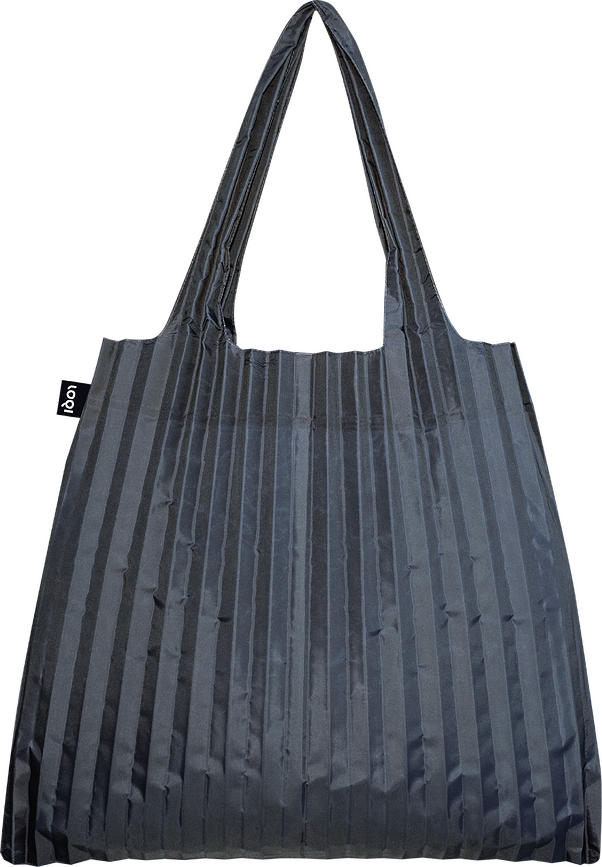 LOQI Plissierte Tasche, dunkelgrau