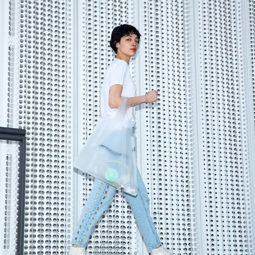 LOQI Sac Transparent, laiteux, recyclé