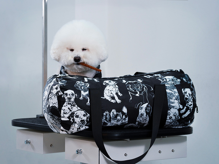 LOQI Weekender Artist Kirsten Nangala Egan Water Dreaming Torba, modra, reciklirana