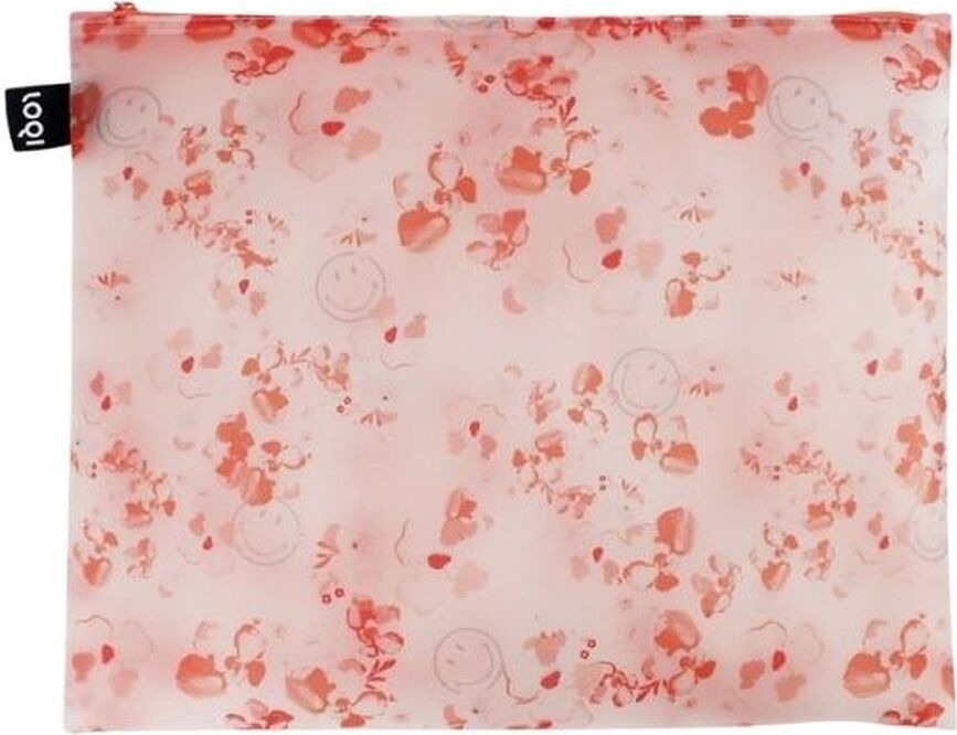 LOQI Transparent Smiley Pochettes transparentes, Lot de 3