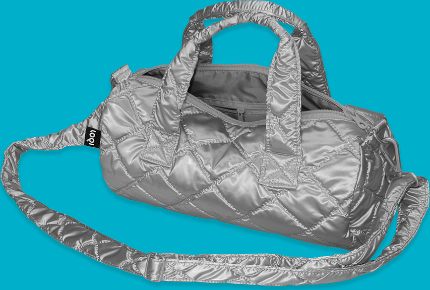 LOQI Weekender Artist Metallic Puffy M Τσάντα ταξιδιού, μαύρη