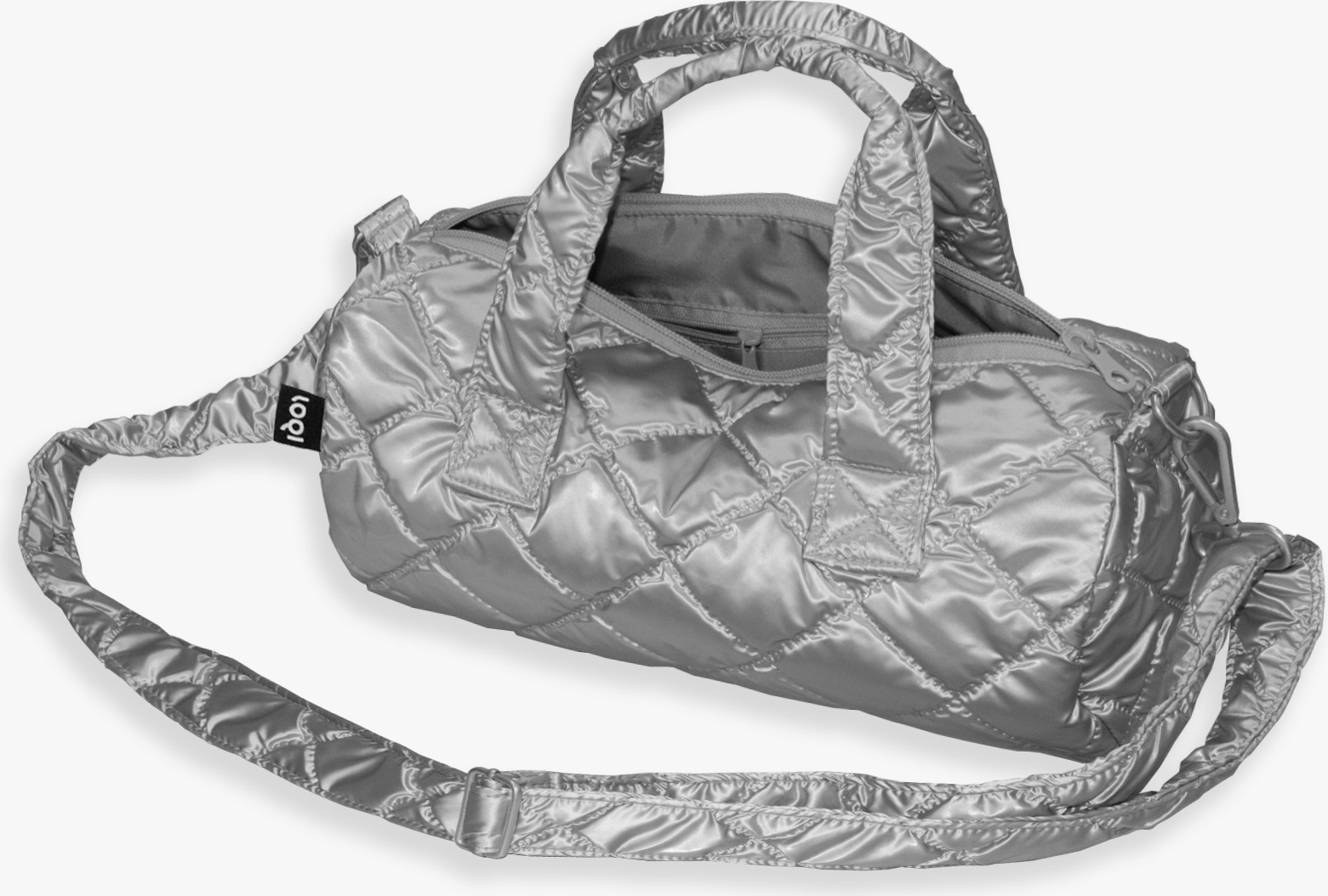 LOQI Weekender Artist Metallic Puffy Tasche M, silber