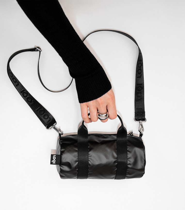 LOQI Weekender Fashion Metallic Τσάντα, S, μεταλλική, μαύρη