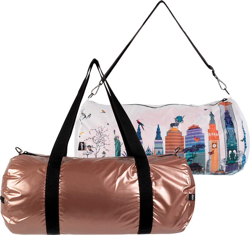 Loqi Weekender Kristjana S Williams Interiors Rose Gold & New York Bag S two-piece