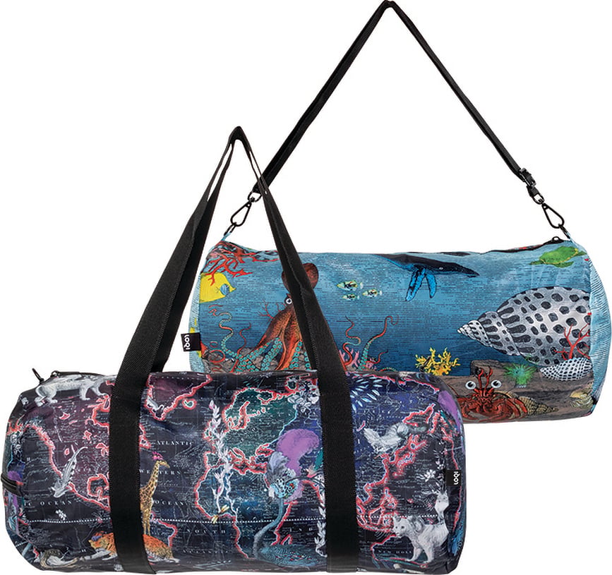 Loqi Weekender Kristjana S Williams Interiors World Map & Reef Bag S two-piece