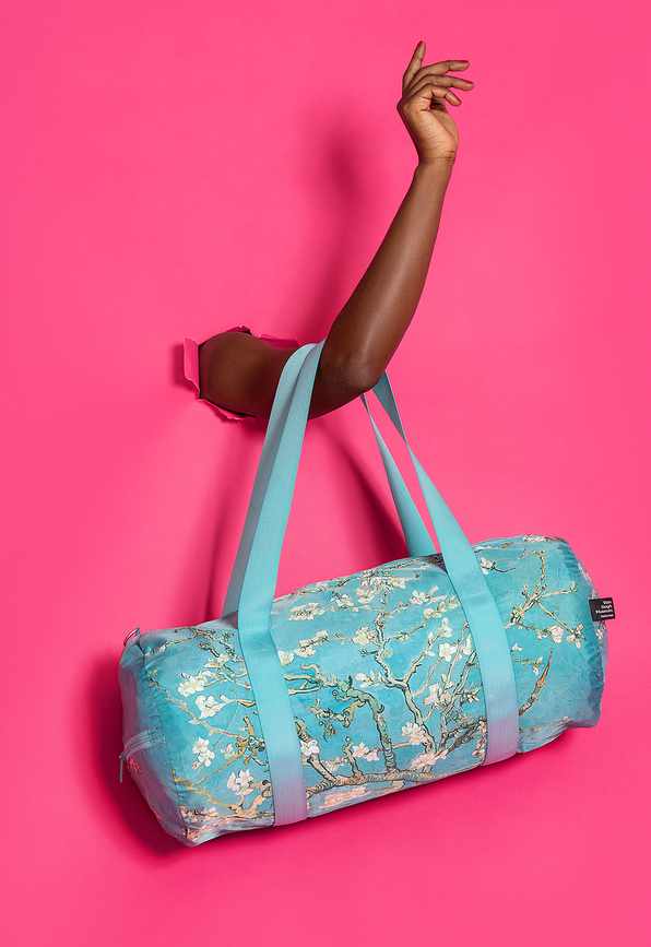 LOQI Weekender Museum Torba dvostranska, iz recikliranega materiala, z motivom Vincent van Gogh Cvetoči mandljevec