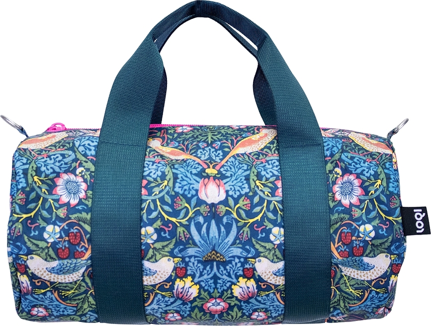 LOQI Weekender Museum William Morris The Strawberry Thief Tasche mini neonrosa recycelt