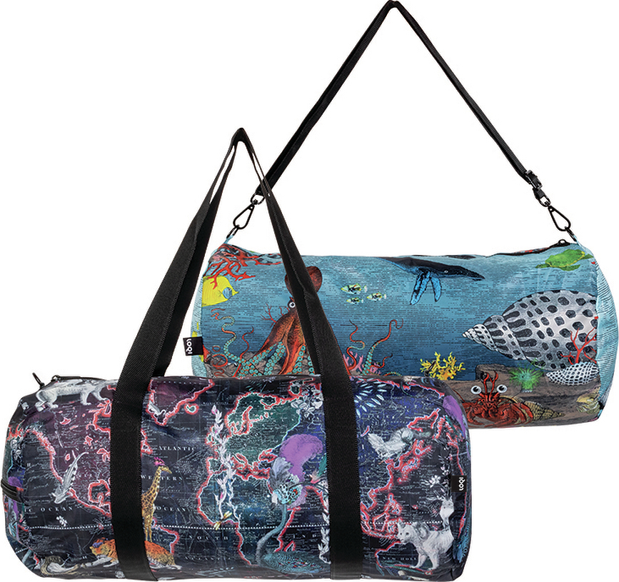 LOQI Weekender Sac r
m
e

éversible, Kristjana S Williams Interiors World Map & Reef