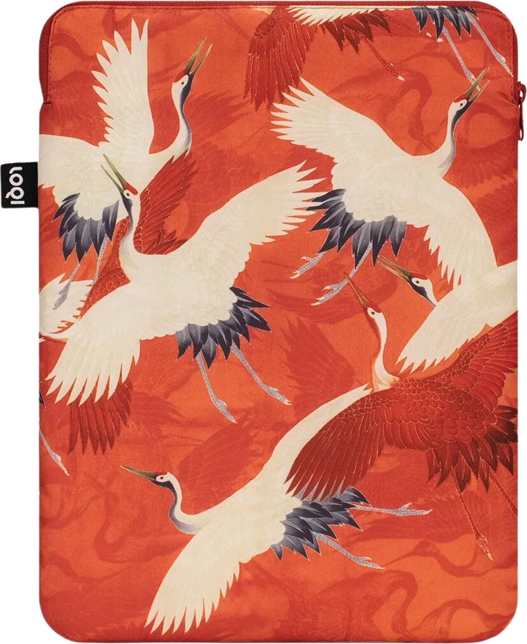 Museum Anonymous Woman's Haori with White and Red Cranes Sülearvuti ümbris 24 x 33 cm taaskasutatud