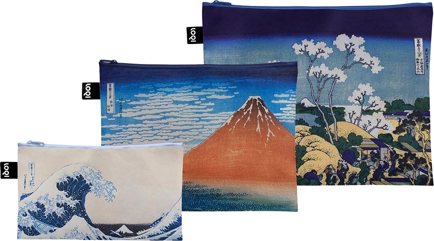 Museum Katsushika Hokusai Pochettes, recyclées, Lot de 3