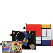 Museum Mondrian Kandinsky Delaunay Unterarmtaschen recycelt 3 St.