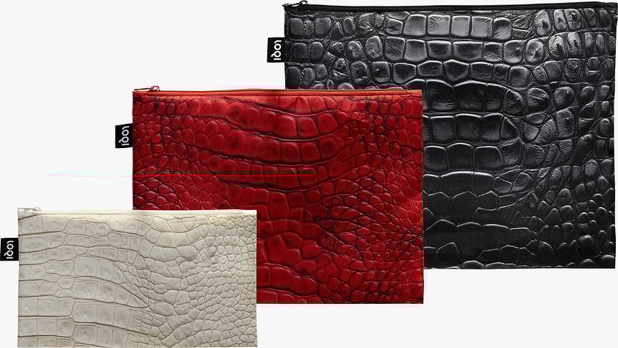 Neceser LOQI Artist Crocodile de reciclaje, 3 unidades