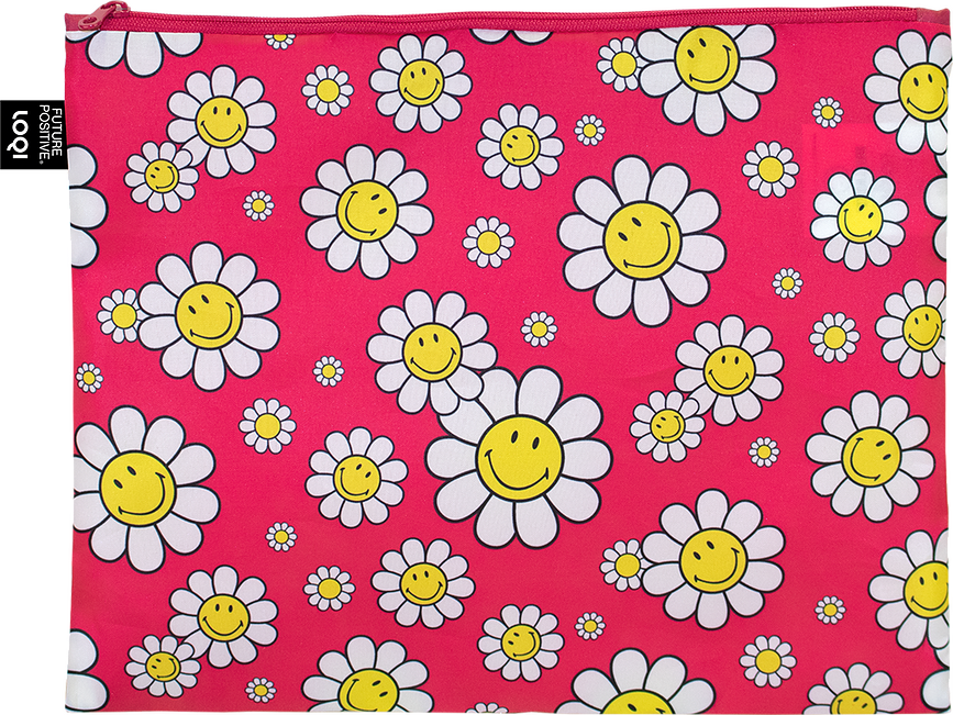 Neceseres LOQI Artist Smiley de material reciclado, 3 unidades