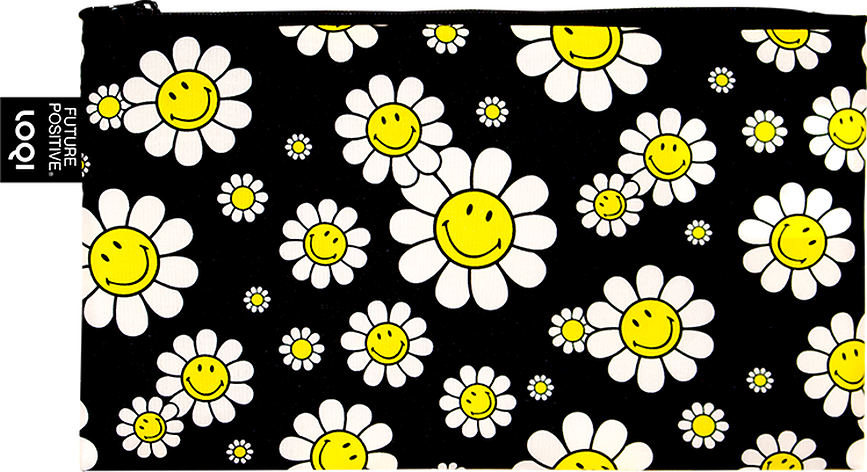 Neceseres LOQI Artist Smiley de material reciclado, 3 unidades