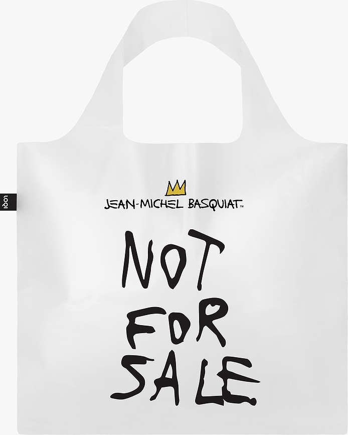 Sac LOQI Museum Jean Michel Basquiat Not For Sale, blanc laiteux