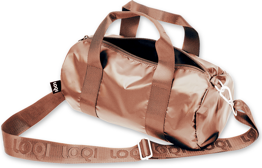 Savaitgalio krepšys LOQI Weekender Fashion Metallic M, rožinio aukso spalvos