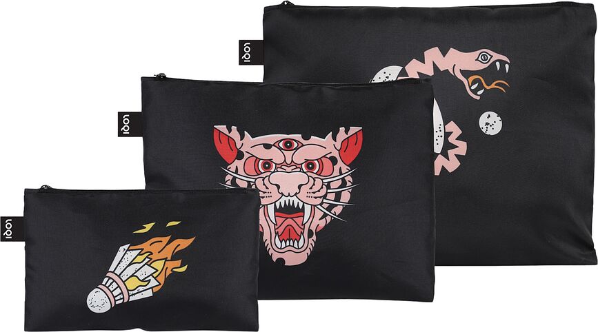 Snask Sachets en matière recyclée, Lot de 3