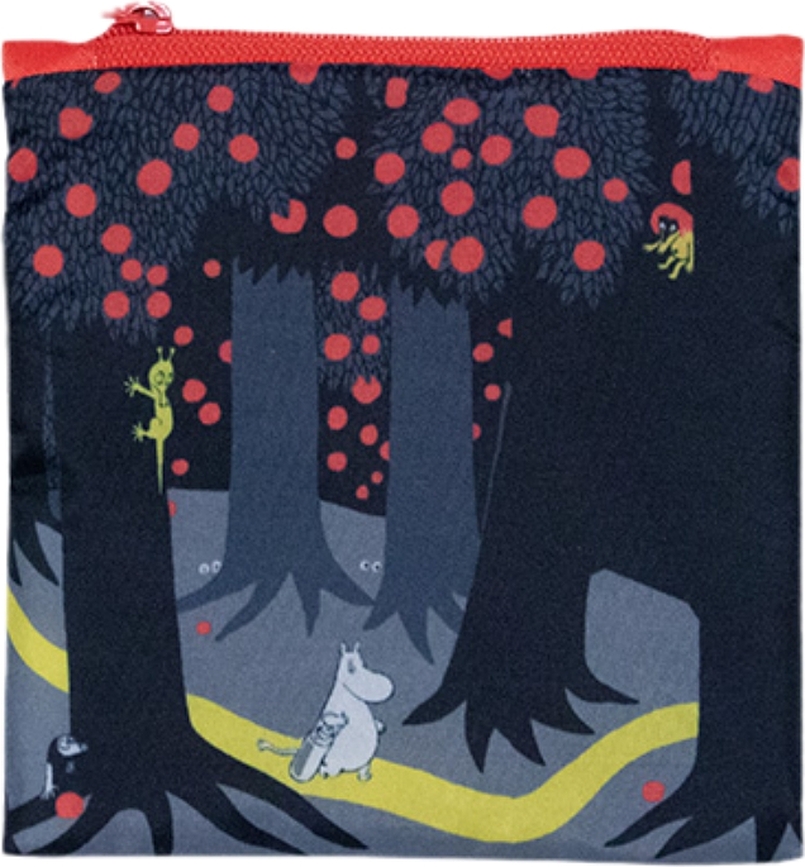 Torba LOQI Artist Muminki 'Forest' črna, iz recikliranih materialov