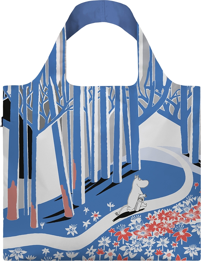 Torba LOQI Artist Muminki 'Forest' modra, iz recikliranih materialov