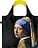 Torba LOQI Museum Johannes Vermeer Dziewczyna z perłą czarno-żółta z recyklingu