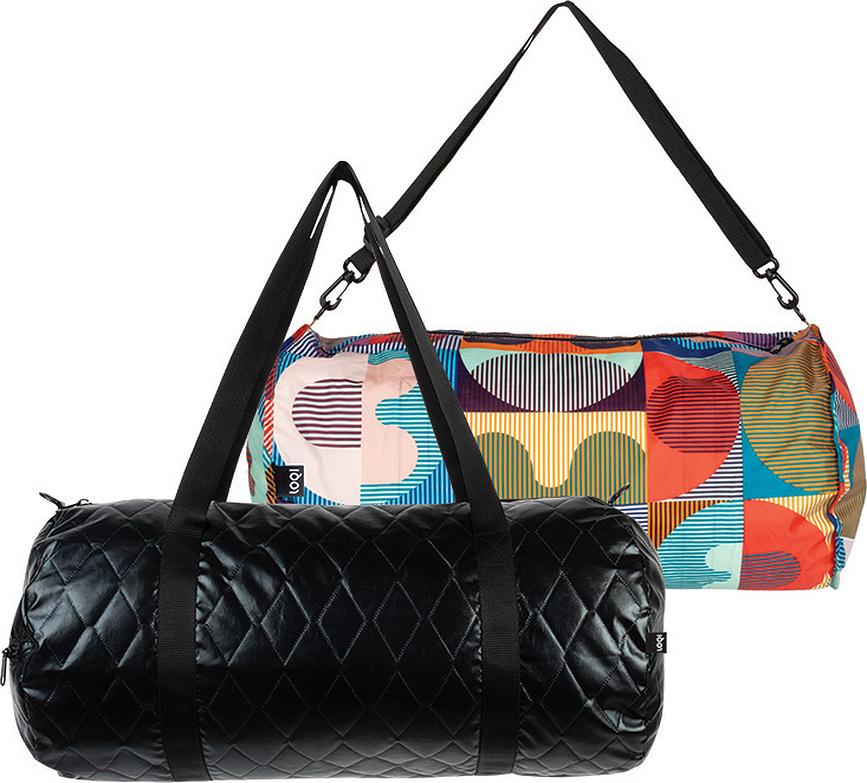 Torba LOQI Weekender dwustronna pikowana czarna