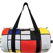 Torba LOQI Weekender Museum Piet Mondrian Composition with Red, Yellow, Blue and Black z recyklingu
