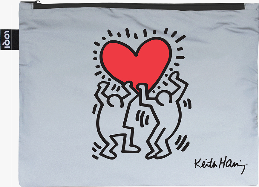 Trousses de toilette Museum Keith Haring avec revêtement réfléchissant, lot de 3